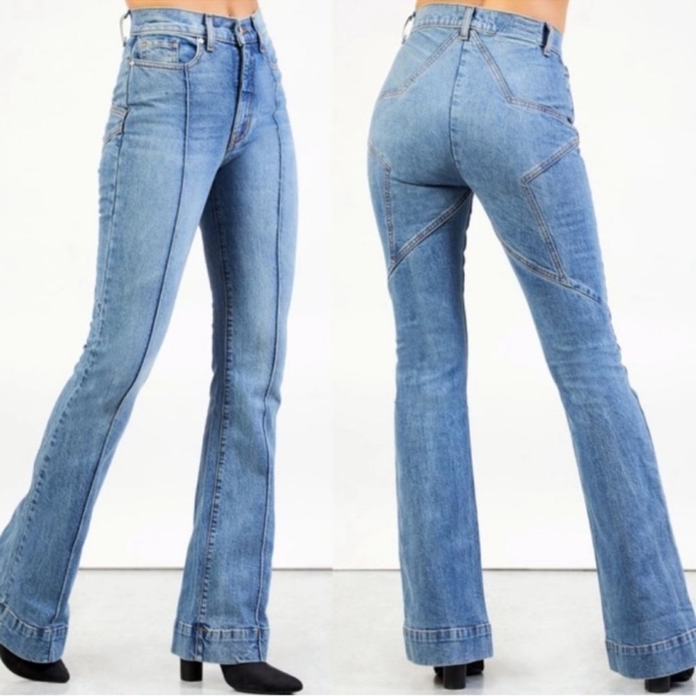 REVICE Light Blue Flare & Wide Leg Jeans